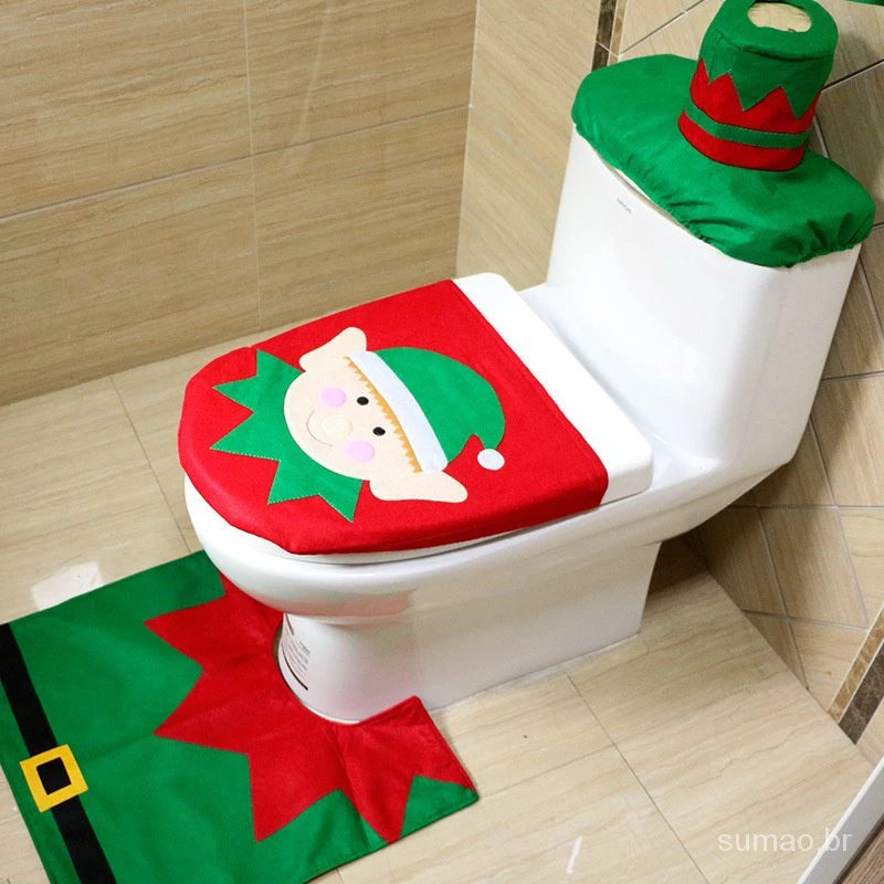 Decoração De Natal Kit De Tapetes Para Banheiro