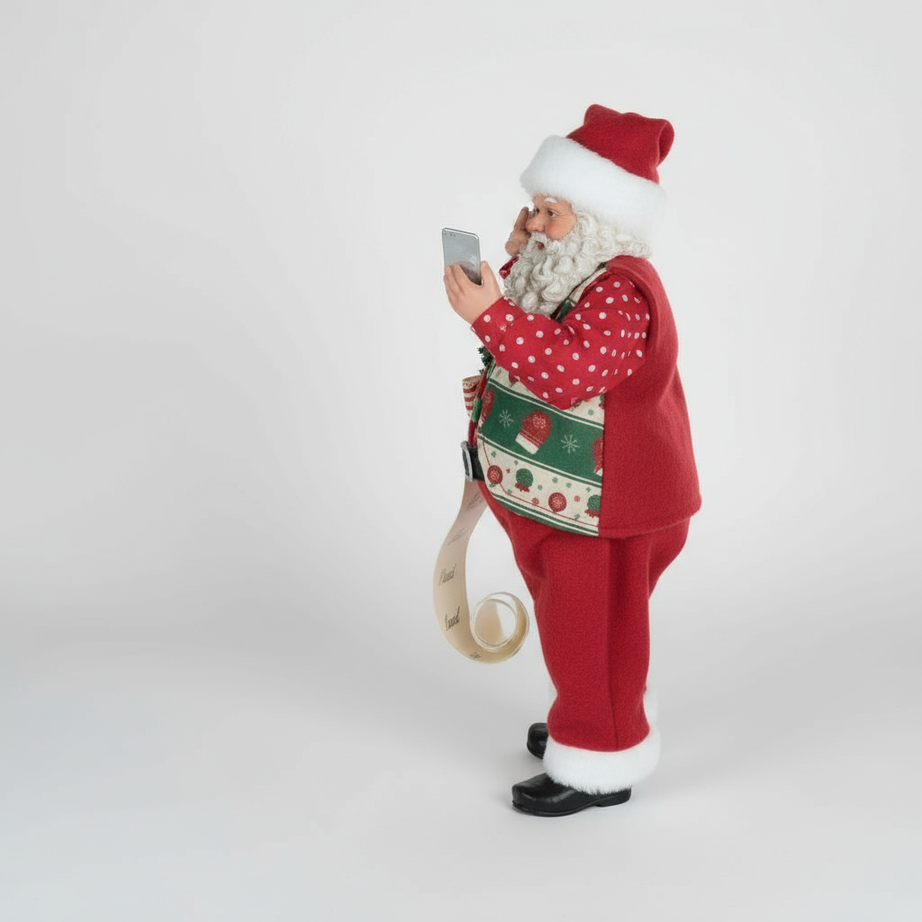 Papai Noel no Celular Colecionável - 28cm