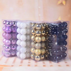 Decoração De Natal / 4cm 36 Peças Bolas Coloridas De Natal Com Glitter