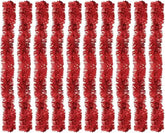 Kit 10 Festão Metalizado 7 Fitas 5cm X 2 Metros Decoração Natalina Enfeite Natal Festa (Vermelho)