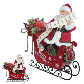 Papai Noel C/ Trenó Colecionável - 32,5cm