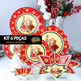 Conjunto de Porcelana  Natalino com 6 Peças