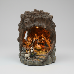 Cenário Vila Natalina Presépio na Pedra com Luz